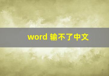 word 输不了中文